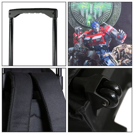 Sac à dos scolaire à roulettes  transformers Noir 6 - vertbaudet enfant 