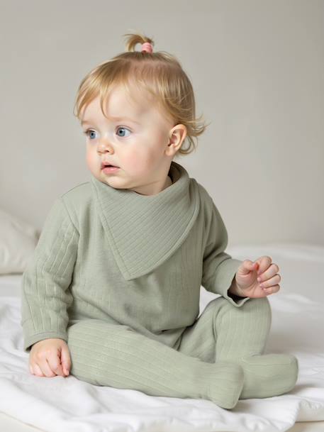 Ensemble body + legging + foulard bébé vert sauge 10 - vertbaudet enfant 