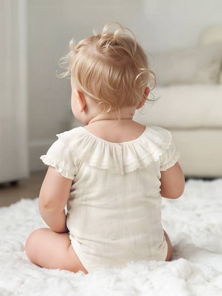 Body naissance col volanté écru 8 - vertbaudet enfant 