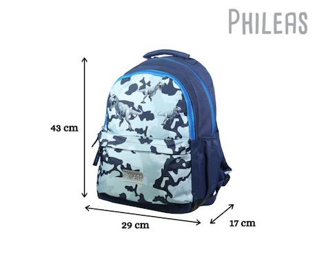 Sac à dos scolaire phileas dinosaures système smart comfort Bleu 6 - vertbaudet enfant 