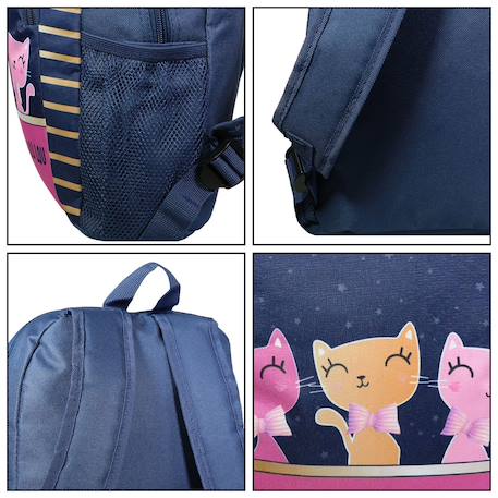 Sac à dos avec poche lili lou chat Bleu 6 - vertbaudet enfant 