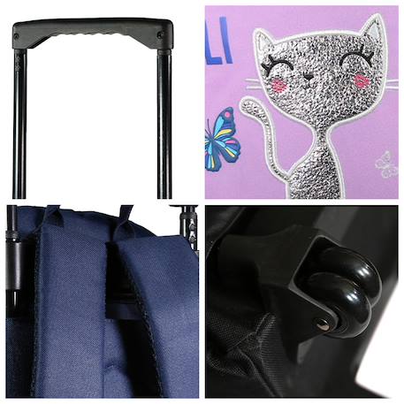 Sac à dos scolaire à roulettes lili lou Violet 5 - vertbaudet enfant 