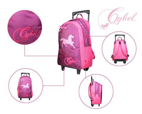 Sac à dos à roulettes cybel cheval Rose 5 - vertbaudet enfant 
