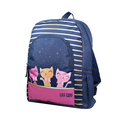 Sac à dos avec poche lili lou chat Bleu 2 - vertbaudet enfant 