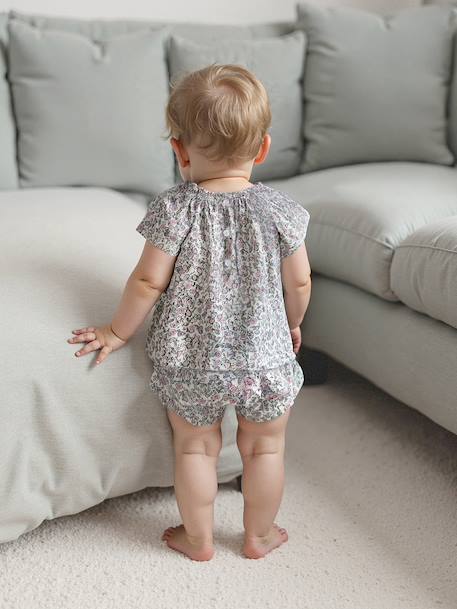 Blouse naissance imprimée petites fleurs écru 4 - vertbaudet enfant 