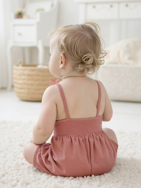 Combi bloomer smocké bébé rose 6 - vertbaudet enfant 