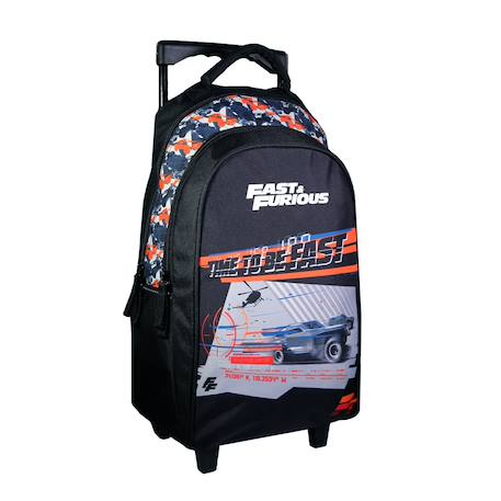 Sac à dos scolaire à roulettes fast and furious Noir 2 - vertbaudet enfant 