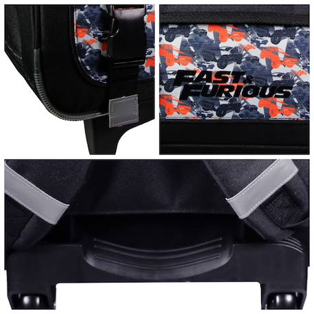 Cartable scolaire à roulettes primaire fast and furious Noir 6 - vertbaudet enfant 