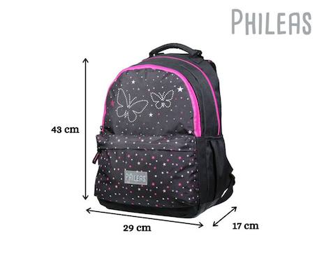 Sac à dos scolaire phileas papillons  système smart comfort Noir 6 - vertbaudet enfant 