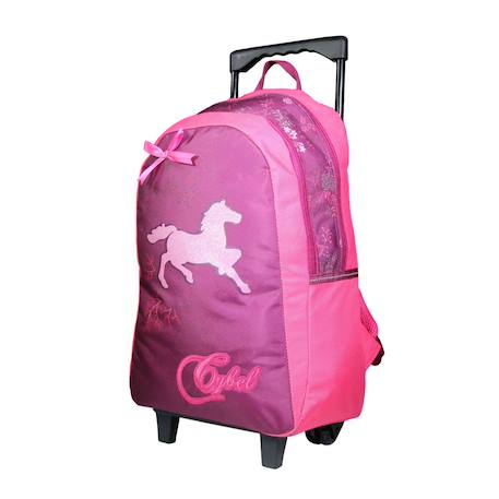 Sac à dos à roulettes cybel cheval Rose 2 - vertbaudet enfant 