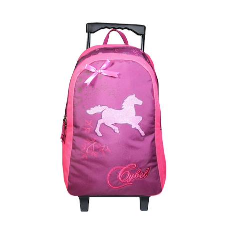 Sac à dos à roulettes cybel cheval Rose 1 - vertbaudet enfant 