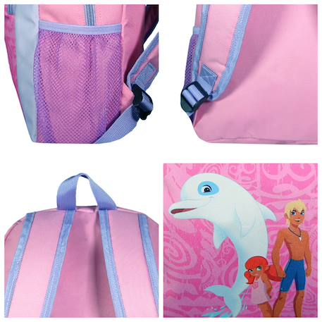 Sac à dos scolaire avec poche oum le dauphin Rose 5 - vertbaudet enfant 