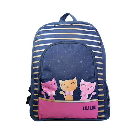 Sac à dos avec poche lili lou chat Bleu 1 - vertbaudet enfant 
