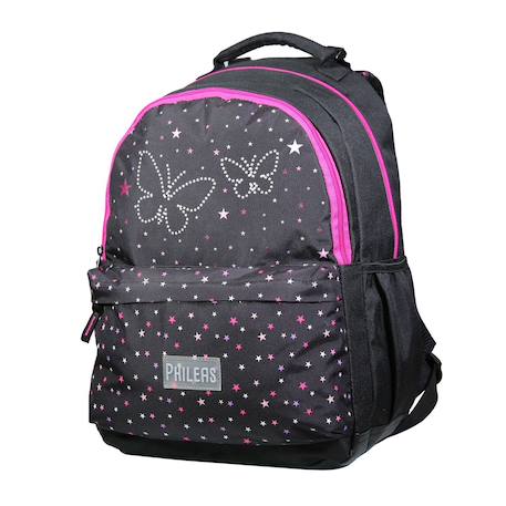 Sac à dos scolaire phileas papillons  système smart comfort Noir 2 - vertbaudet enfant 
