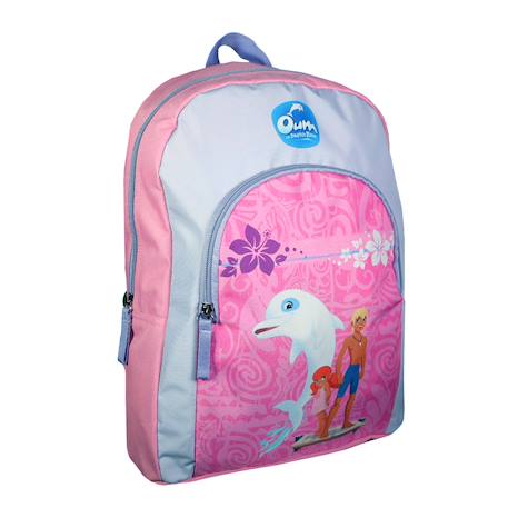 Sac à dos scolaire avec poche oum le dauphin Rose 2 - vertbaudet enfant 