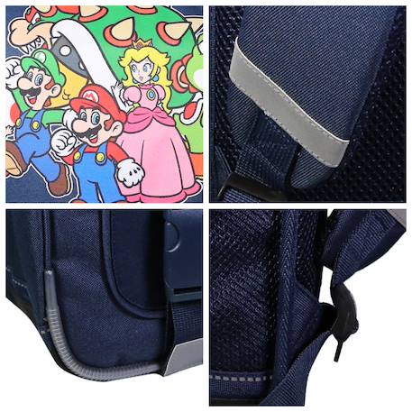 Cartable scolaire primaire super mario Bleu 4 - vertbaudet enfant 