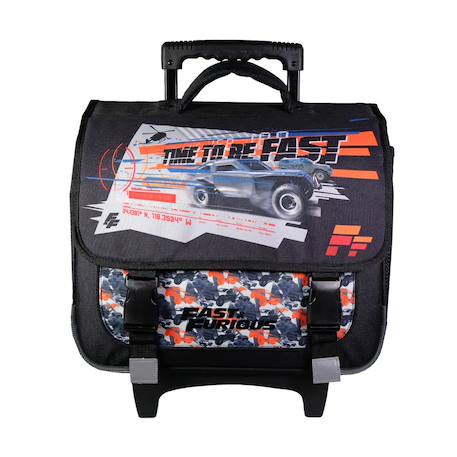 Cartable scolaire à roulettes primaire fast and furious Noir 1 - vertbaudet enfant 
