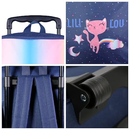 Sac à dos à roulettes primaire lili lou Bleu 5 - vertbaudet enfant 