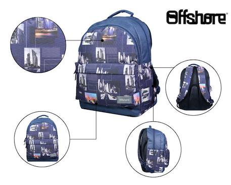 Sac à dos scolaire offshore ville city Bleu 5 - vertbaudet enfant 
