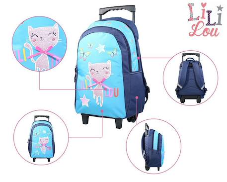 Sac à dos à roulettes lili lou Bleu 5 - vertbaudet enfant 