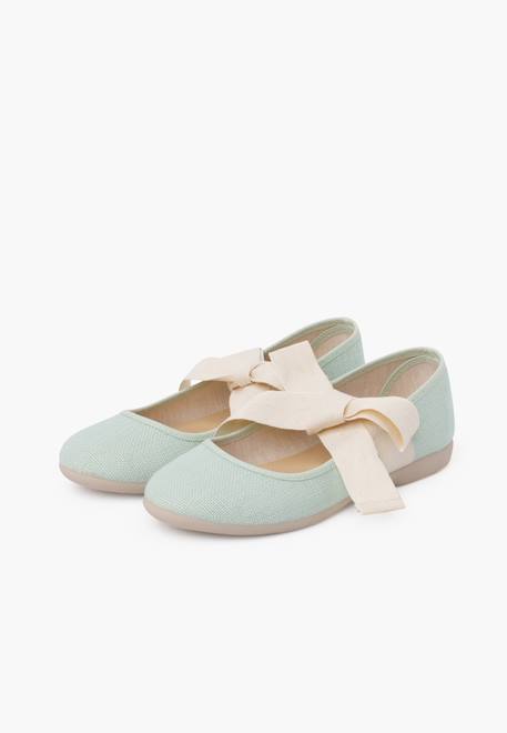 Babies  en lin avec ruban écru Blanc+Bleu azur+Écru+Gris+Lin+Mauve+Menthe 37 - vertbaudet enfant 