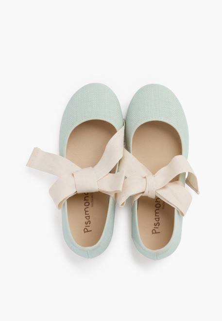Babies  en lin avec ruban écru Blanc+Bleu azur+Écru+Gris+Lin+Mauve+Menthe 38 - vertbaudet enfant 