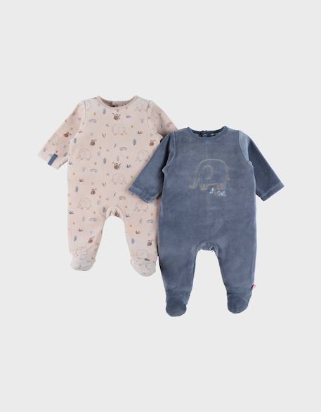 Bébé-Lot de 2 pyjamas bébé en velours doux