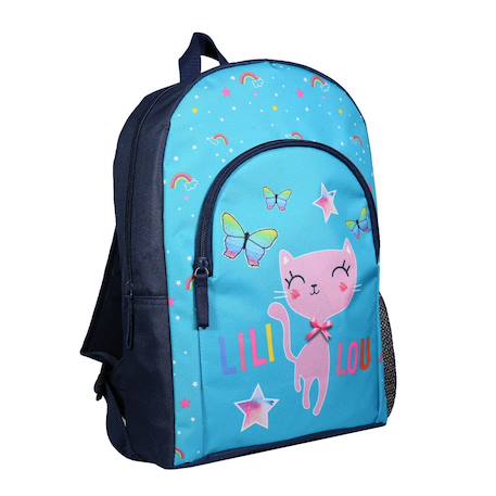 Sac à dos avec poche lili lou chat Bleu 2 - vertbaudet enfant 