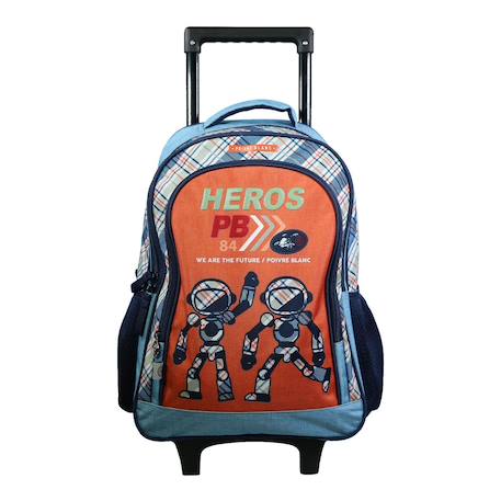 Sac à dos à roulettes poivre blanc robots Orange 2 - vertbaudet enfant 