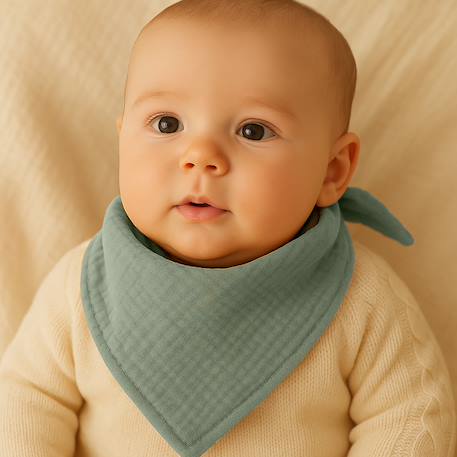 Langes en coton bio Blanc+Fraise+Honey+Rose+Vert 28 - vertbaudet enfant 