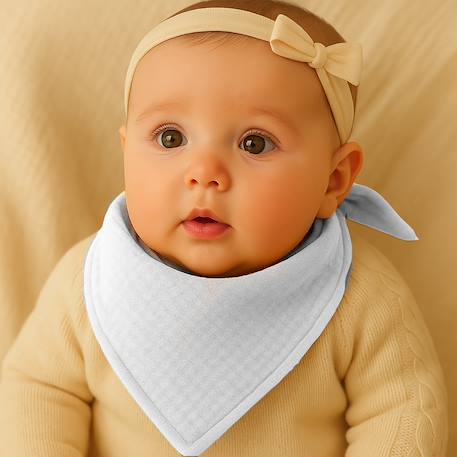 Langes en coton bio Blanc+Fraise+Honey+Rose+Vert 4 - vertbaudet enfant 