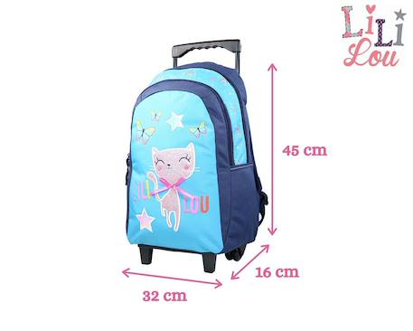 Sac à dos à roulettes lili lou Bleu 6 - vertbaudet enfant 