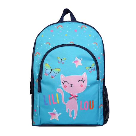 Sac à dos avec poche lili lou chat Bleu 1 - vertbaudet enfant 