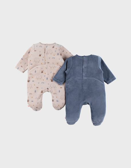 Lot de 2 pyjamas bébé en velours doux Beige 4 - vertbaudet enfant 