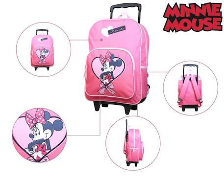 Sac à dos à roulettes disney minnie noeud Rose 5 - vertbaudet enfant 