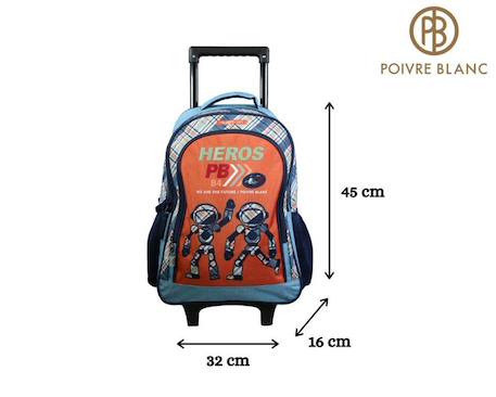Sac à dos à roulettes poivre blanc robots Orange 6 - vertbaudet enfant 