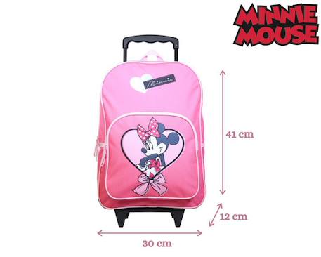 Sac à dos à roulettes disney minnie noeud Rose 6 - vertbaudet enfant 