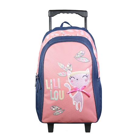 Sac à dos à roulettes lili lou chat Rose 2 - vertbaudet enfant 