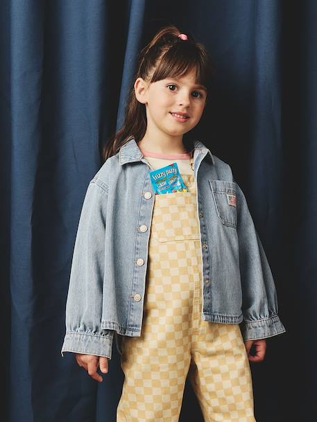 Chemise fille en jean forme loose bleu clair 1 - vertbaudet enfant 