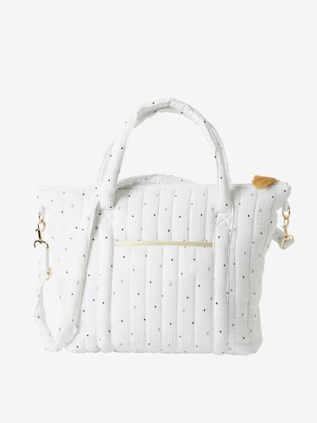 Sac à langer en gaze de coton Plume blanc imprimé+Hygge+ivoire imprimé+ivoire végétal+vanille 18 - vertbaudet enfant 