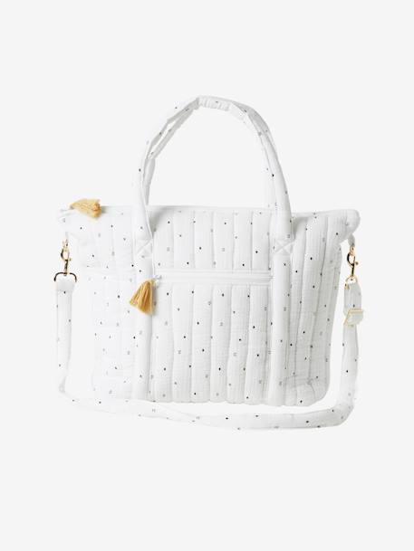 Sac à langer en gaze de coton Plume blanc imprimé+Hygge+ivoire imprimé+ivoire végétal+vanille 16 - vertbaudet enfant 