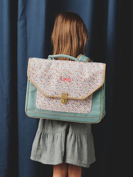 Cartable fille personnalisable + trousse imprimé fleuri Bergamotte vert sauge 9 - vertbaudet enfant 