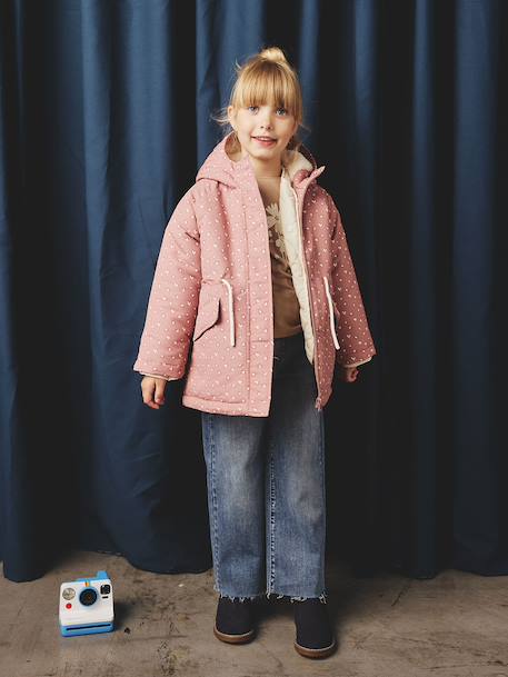 Parka fille à capuche 3 en 1 parka + veste matelassée bois de rose+marine 4 - vertbaudet enfant 