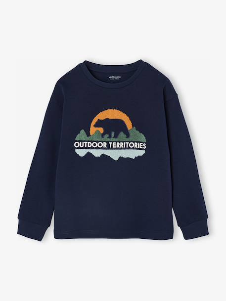 T-shirt motif en bouclettes garçon marine 1 - vertbaudet enfant 
