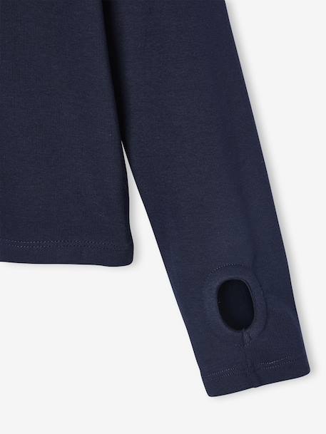 Tee-shirt sport motif tennis fille manches longues marine 4 - vertbaudet enfant 