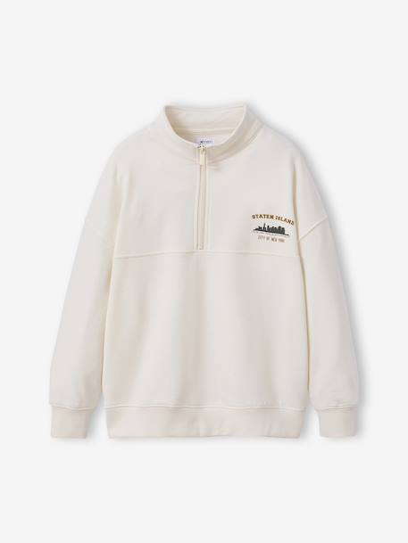 Sweat garçon camionneur oversize écru 3 - vertbaudet enfant 