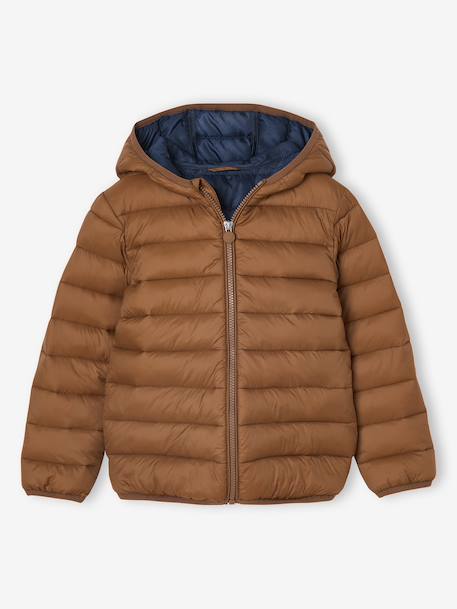 Doudoune garçon légère à capuche bleu jean+bleu moyen+marine+noir+noisette+noix de pécan+olive+rouge+vert émeraude 15 - vertbaudet enfant 
