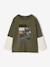 T-shirt effet 2 en 1 garçon kaki 3 - vertbaudet enfant 