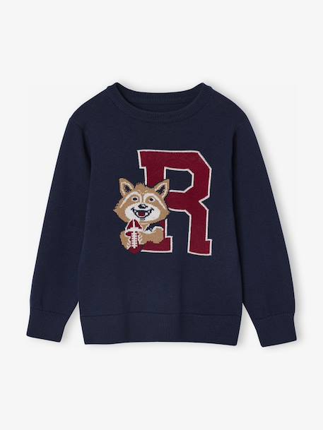 Pull garçon jacquard motif animal marine 1 - vertbaudet enfant 