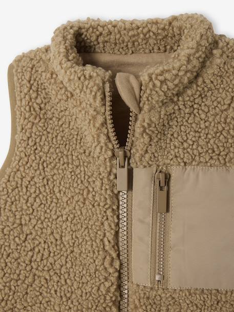 Gilet sans manches bébé en sherpa taupe 6 - vertbaudet enfant 